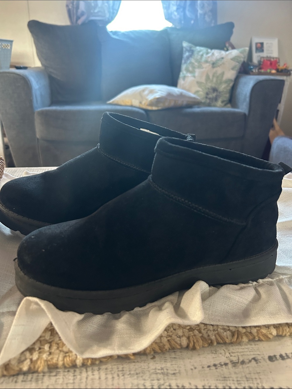 SO Black Suede Ankle Booties